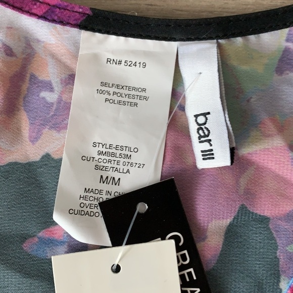 Nwt Bar III Tech Floral Tunic Swim Cover-up - Picture 7 of 9